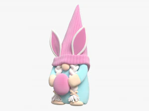 Easter Plush Doll Gnome With Egg 02 3D Model