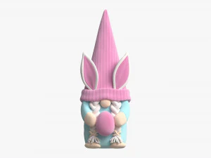 Easter Plush Doll Gnome With Egg 02 3D Model