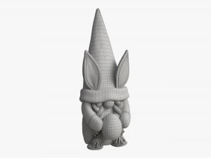 Easter Plush Doll Gnome With Egg 02 3D Model