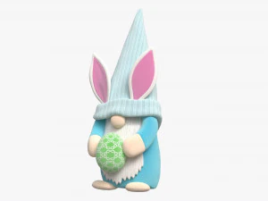 Easter Plush Doll Gnome With Egg 03 3D Model