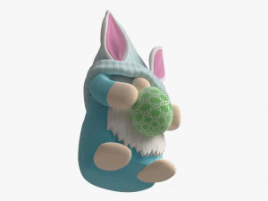 Easter Plush Doll Gnome With Egg 03 3D Model
