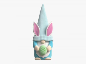 Easter Plush Doll Gnome With Egg 03 3D Model
