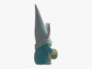 Easter Plush Doll Gnome With Egg 03 3D Model