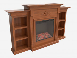 Electric Fireplace Glazed Pine Jennifer 3D 모델