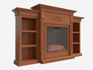 Electric Fireplace Glazed Pine Jennifer Model 3D