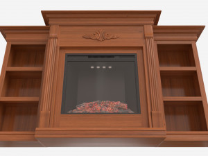Electric Fireplace Glazed Pine Jennifer Model 3D