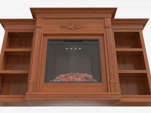 Electric Fireplace Glazed Pine Jennifer 3D Model