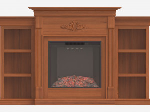 Electric Fireplace Glazed Pine Jennifer Model 3D