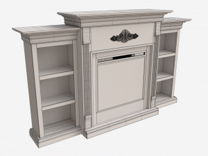 Electric Fireplace Glazed Pine Jennifer Model 3D