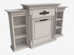 Electric Fireplace Glazed Pine Jennifer 3D Model
