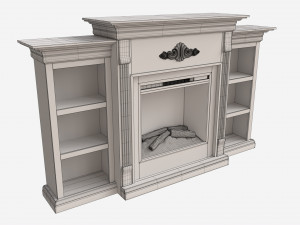 Electric Fireplace Glazed Pine Jennifer Model 3D