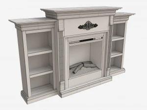 Electric Fireplace Glazed Pine Jennifer 3D Model