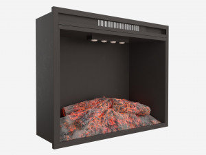 Electric Fireplace Heater Insert GZMR Modello 3D