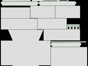 Electric Fireplace Heater Insert GZMR Modello 3D