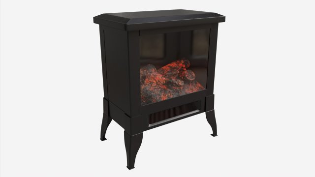 Electric Heater Fireplace Lokatse Home 04 Model 3D .c4d .max .obj .3ds .fbx .stl .blend 