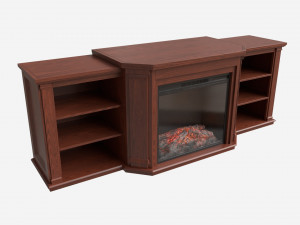 Electric Media Fireplace Wood Valmont 3D Model