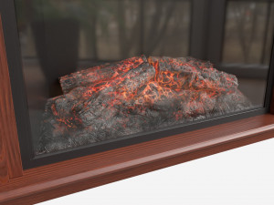 Electric Media Fireplace Wood Valmont Model 3D