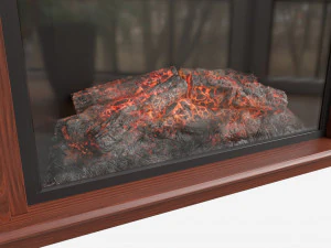 Electric Media Fireplace Wood Valmont 3D Model
