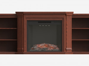 Electric Media Fireplace Wood Valmont Model 3D