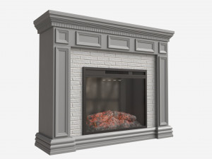 Fireplace in Faux Stone and Wood Delaro 3D मॉडल