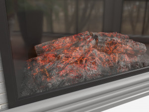 Fireplace in Faux Stone and Wood Delaro 3D मॉडल