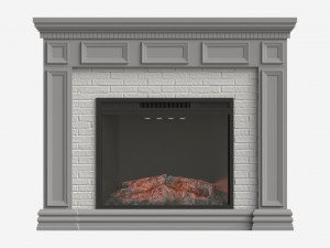 Fireplace in Faux Stone and Wood Delaro 3D मॉडल