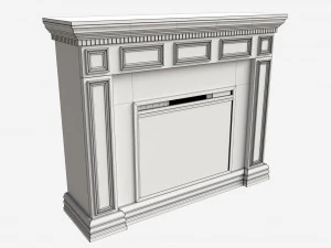 Fireplace in Faux Stone and Wood Delaro 3D Model