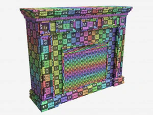 Fireplace in Faux Stone and Wood Delaro 3D Model