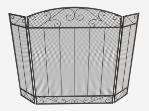 Folding Fireplace Screen 3-Panel 3D Модель