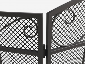 Folding Fireplace Screen 3-Panel 3D Модель