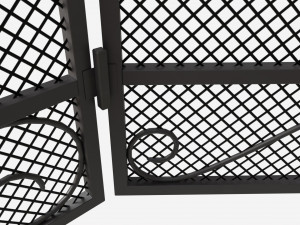Folding Fireplace Screen 3-Panel 3D Модель
