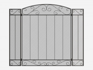 Folding Fireplace Screen 3-Panel 3D Модель