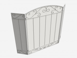 Folding Fireplace Screen 3-Panel 3D Модель