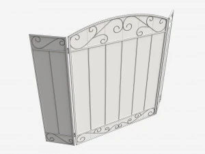 折りたたみ式暖炉スクリーン 3 パネル 3Dモデル