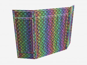 Folding Fireplace Screen 3-Panel Metal Mesh Modello 3D