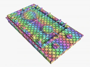 Table de Cuisson Gaz 2 Feux Verre Noir Modèle 3D