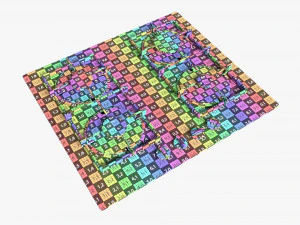 Газова варильна панель 4 конфорки Glass Black 01 3D Модель