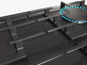 Газова варильна поверхня 4 конфорки Glass Black 02 3D Модель