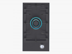 Gas Hob One Burner Glass Black 3D Модель