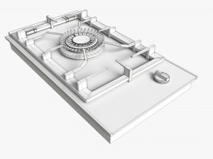 Gas Hob One Burner Glass Black 3D Модель