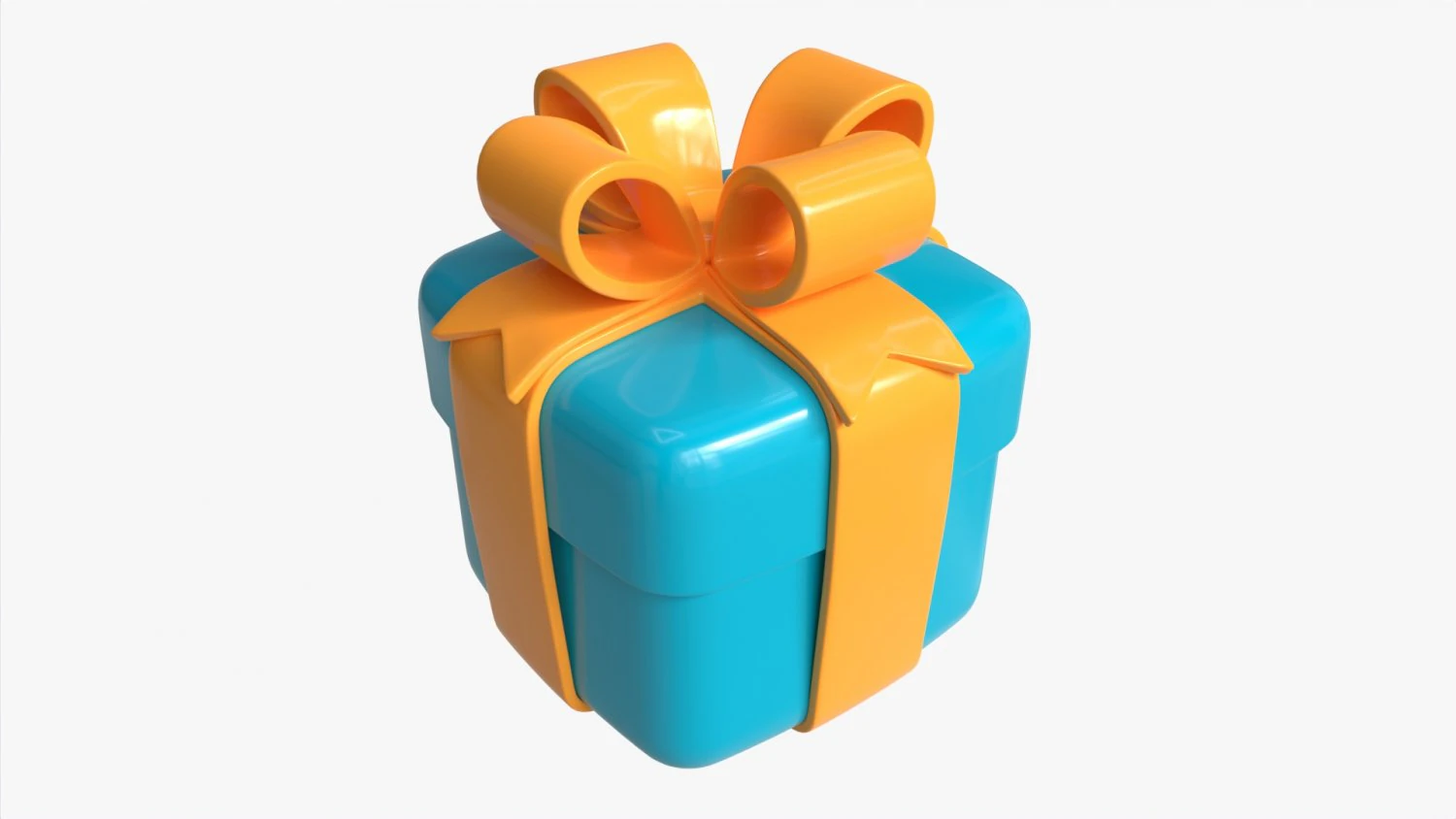 Gift Box with Ribbon Stylized 3D Model .c4d .max .obj .3ds .fbx .stl .blend 