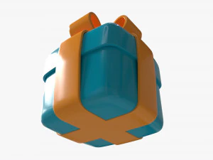 Gift Box with Ribbon Stylized 3D Model