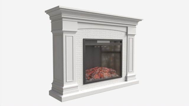 Grand Electric Fireplace Deland Model 3D .c4d .max .obj .3ds .fbx .stl .blend 