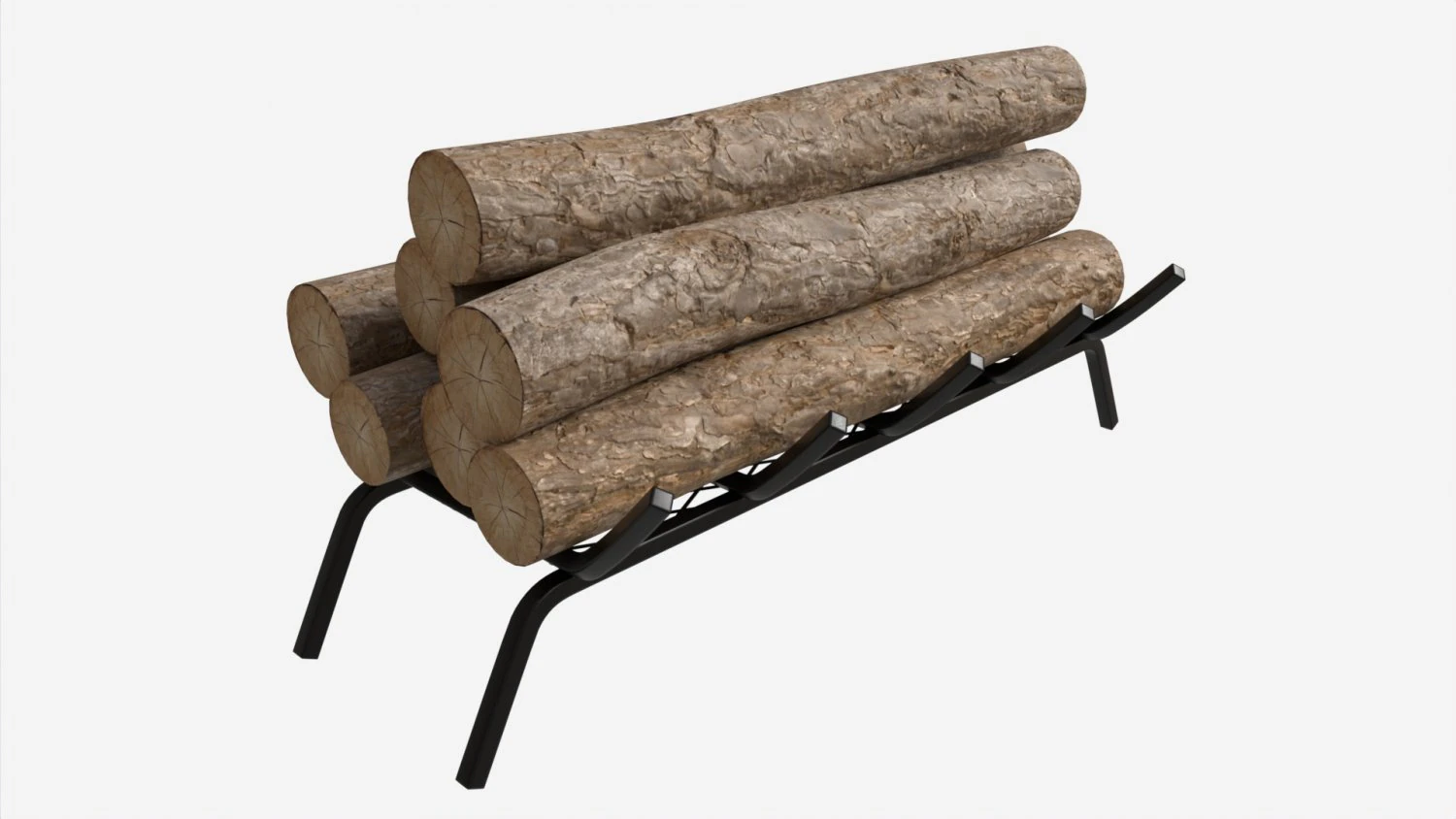 Iron Fireplace Log Holder Brinkdale 3D Model .c4d .max .obj .3ds .fbx .stl .blend