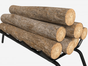 Iron Fireplace Log Holder Brinkdale Model 3D