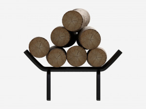 Iron Fireplace Log Holder Brinkdale Model 3D
