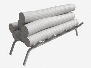 Iron Fireplace Log Holder Brinkdale Model 3D
