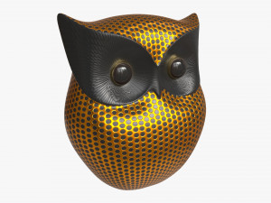 Metal Gold Owl Figurine Modelo 3D