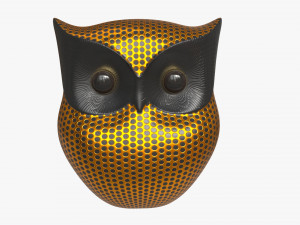 Metal Gold Owl Figurine 3D-Modell