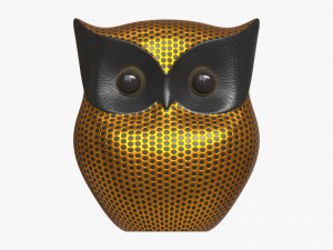 Metal Gold Owl Figurine 3D-Modell